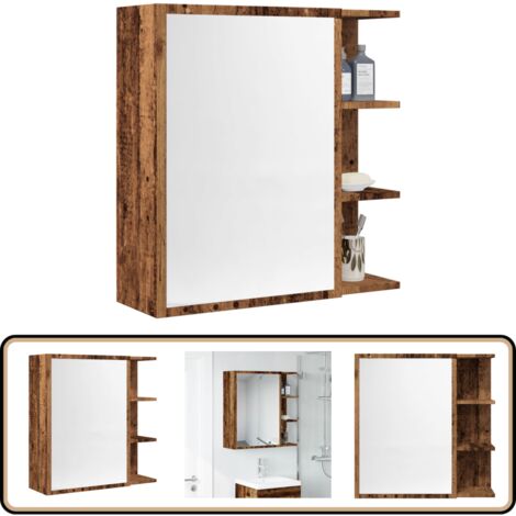 vidaXL Spiegelschrank Altholz-Optik 62,5x20,5x64 cm Holzwerkstoff