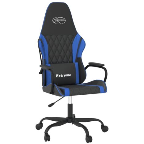 vidaXL Spielstuhl mit Massagefunktion Schwarz und Blau Kunstleder