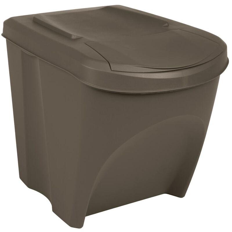 Stackable Garbage Bin Boxes 3 Pcs Grey 75 L Polypropylene Vidaxl