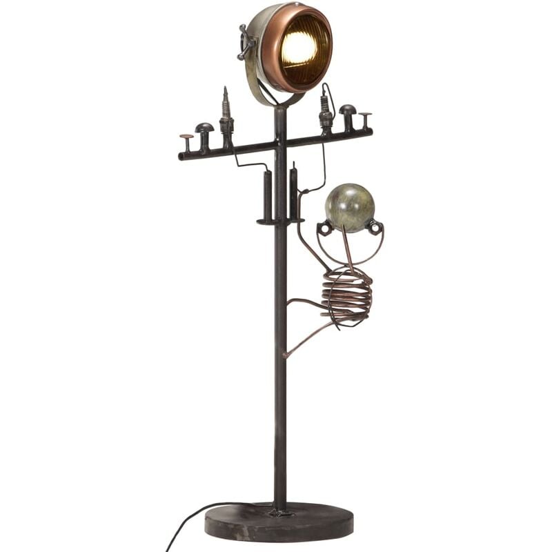 vidaXL Stand Lamp with Repairman Design Iron - Black