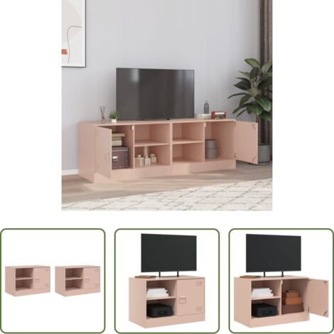 vidaXL Stand TV -  Mobili TV 2 pz Rosso 67x39x44 cm in Acciaio