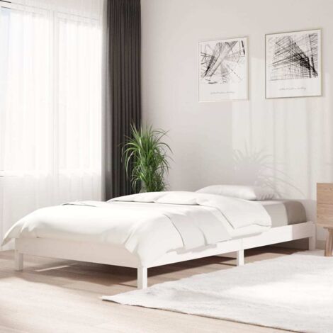 vidaXL Stapelbett Weiß 100x200 cm aus Kiefernholz