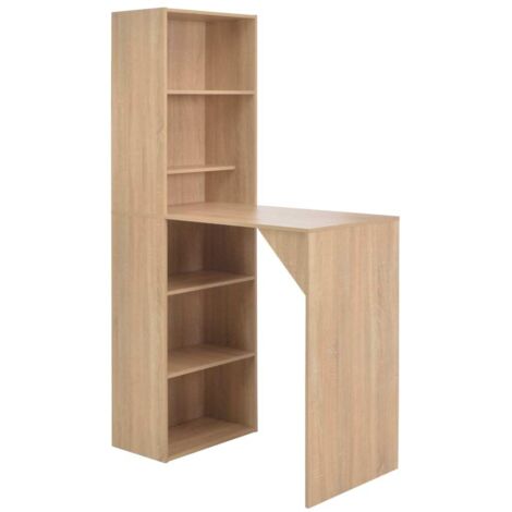 vidaXL Stehtisch mit Schrank Eiche 115x59x200 cm