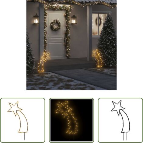 vidaXL Stella cadente -  Luce Decorativa Natale con Picchetti Stella Cadente 80LED 62cm