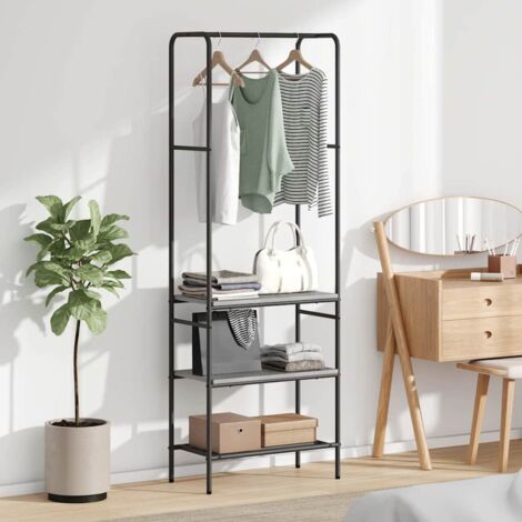 vidaXL Stendibiancheria con lo scaffale Grigio sonoma 60 x 30 x 171 cm