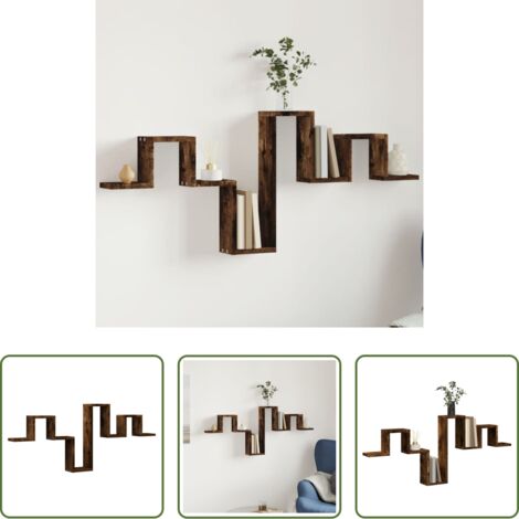 vidaXL Stoccaggio a parete -  Mensola a Muro Rovere Fumo 104,5x10x43 cm Legno Multistrato
