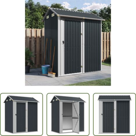 vidaXL Stoccaggio all'aperto -  Casetta da giardino antracite 192x152,5x237 cm in acciaio zincato