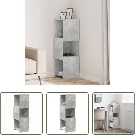 vidaXL Stoccaggio Angolare -  Mobile angolare Grigio cemento 30,5x30x95cm Legno multistrato