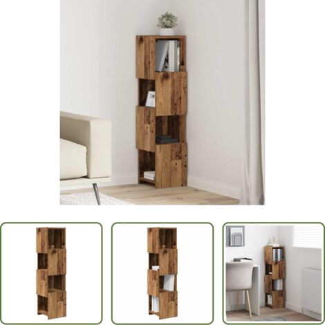 vidaXL Stoccaggio Angolare -  Mobile angolare Legno vecchio 25,5x25x102cm Legno multistrato