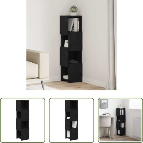 vidaXL Stoccaggio Angolare -  Mobile angolare Rovere Nero 25,5x25x102cm Legno multistrato