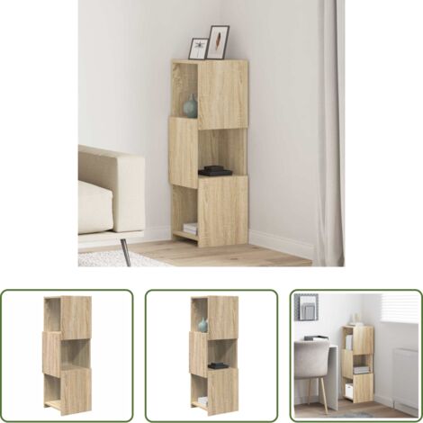 vidaXL Stoccaggio Angolare -  Mobile angolare Rovere Sonoma 30,5x30x95cm Legno multistrato