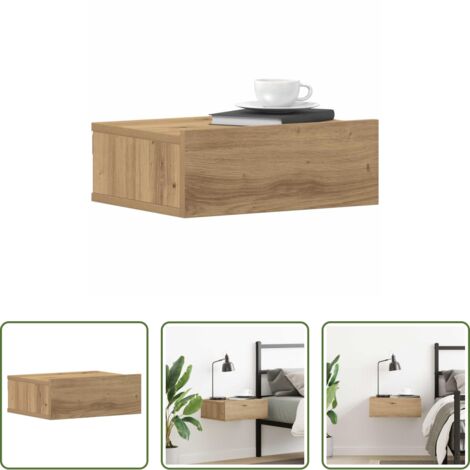 vidaXL Stoccaggio -  Comodino Pensile Rovere Artigianale 40x32x15 cm in Truciolato