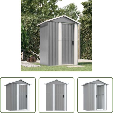 vidaXL Stoccaggio esterno -  Capanno da Giardino Grigio 126x97,5x177 cm Acciaio Zincato