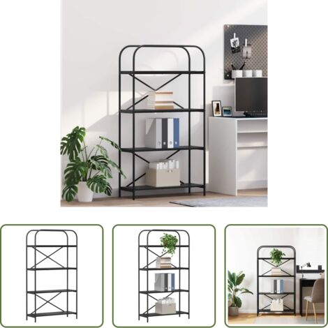 vidaXL Stoccaggio funzionale -  Libreria Rovere Nero 80 x 30 x 146 cm Legno multistrato
