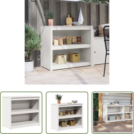 vidaXL Stoccaggio in cucina -  Mobile da cucina Bianco 106 x 55 x 92 cm Pino massello
