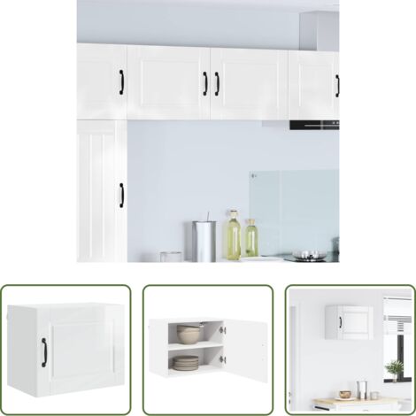 vidaXL Stoccaggio in cucina -  Mobile da cucina con lo scaffale Bianco Lucido 50 x 31 x 40 cm
