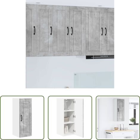 vidaXL Stoccaggio in cucina -  Mobile da cucina con lo scaffale Grigio cemento 30 x 31 x 80 cm
