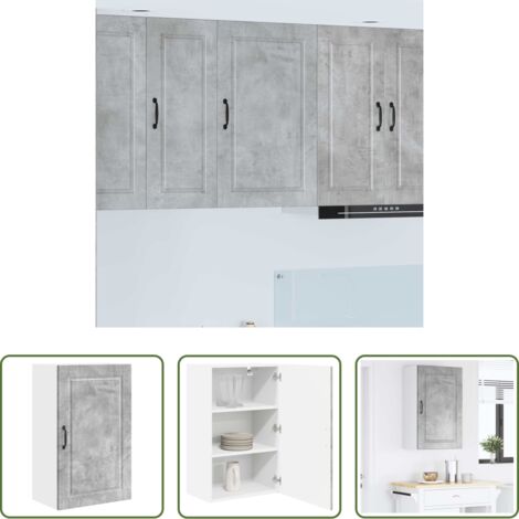 vidaXL Stoccaggio in cucina -  Mobile da cucina con lo scaffale Grigio cemento 50 x 31 x 80 cm