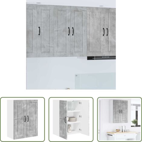 vidaXL Stoccaggio in cucina -  Mobile da cucina con lo scaffale Grigio cemento 60 x 31 x 80 cm