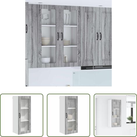 vidaXL Stoccaggio in cucina -  Mobile da cucina con lo scaffale Grigio Sonoma 40 x 31 x 100 cm