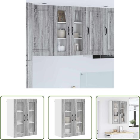 vidaXL Stoccaggio in cucina -  Mobile da cucina con lo scaffale Grigio Sonoma 60 x 31 x 80 cm