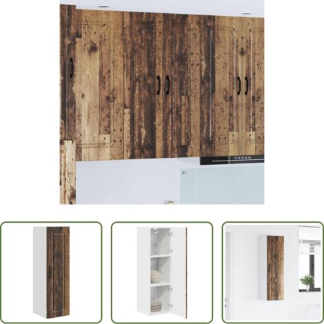 vidaXL Stoccaggio in cucina -  Mobile da cucina con lo scaffale Legno vecchio 30 x 31 x 100 cm