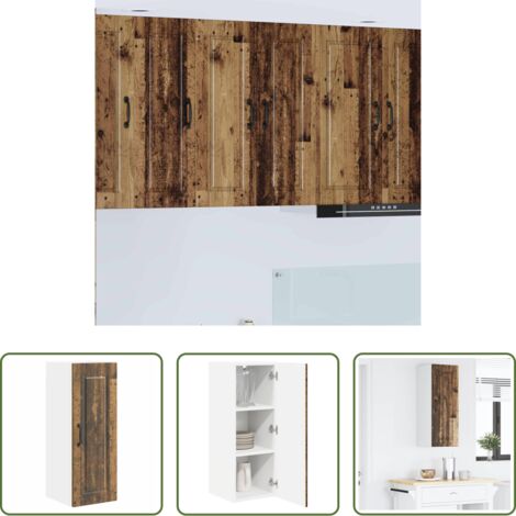 vidaXL Stoccaggio in cucina -  Mobile da cucina con lo scaffale Legno vecchio 30 x 31 x 80 cm