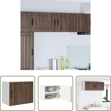 vidaXL Stoccaggio in cucina -  Mobile da cucina con porta 2 pcs Rovere Marrone 50 x 31 x 40 cm