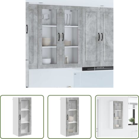 vidaXL Stoccaggio in cucina -  Mobile da cucina con porta Grigio cemento 40 x 31 x 100 cm