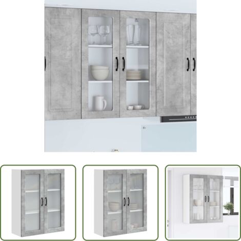 vidaXL Stoccaggio in cucina -  Mobile da cucina con porta Grigio cemento 80 x 31 x 100 cm