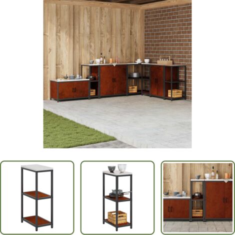vidaXL Stoccaggio in cucina -  Stoccaggio in cucina Ruggine 60 x 50 x 92 cm Acciaio