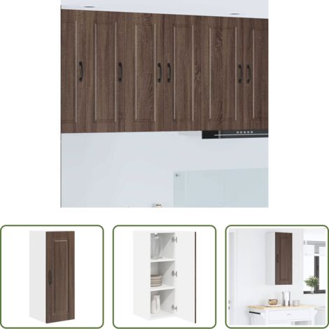 vidaXL Stoccaggio in legno -  Mobile da cucina con lo scaffale Rovere Marrone 30 x 31 x 80 cm
