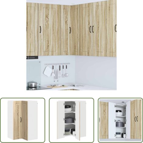 vidaXL Stoccaggio in legno -  Mobile da cucina con lo scaffale Rovere Sonoma 57 x 57 x 100 cm