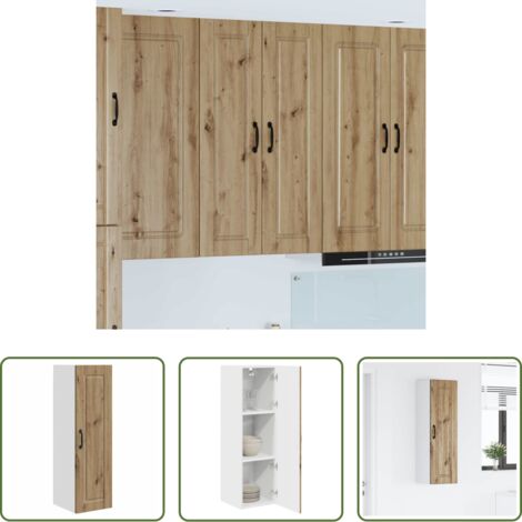 vidaXL Stoccaggio in legno -  Mobile da cucina con porta Rovere artigianale 30 x 31 x 100 cm