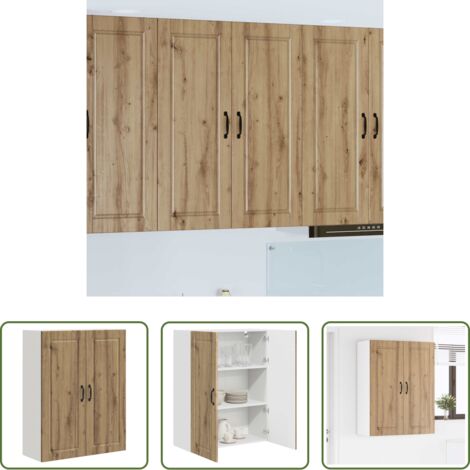 vidaXL Stoccaggio in legno -  Mobile da cucina con porta Rovere artigianale 80 x 31 x 100 cm