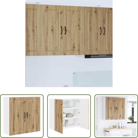 vidaXL Stoccaggio in legno -  Mobile da cucina con porta Rovere artigianale 80 x 31 x 80 cm