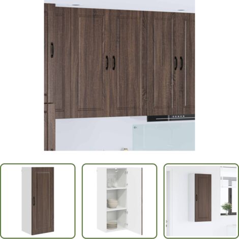 vidaXL Stoccaggio in legno -  Mobile da cucina con porta Rovere Marrone 40 x 31 x 100 cm