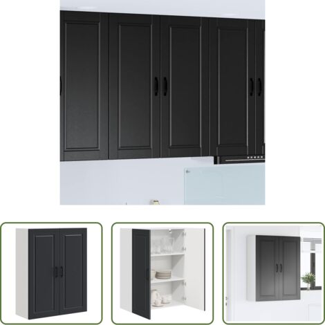 vidaXL Stoccaggio in legno -  Mobile da cucina Nero 80 x 31 x 100 cm Legno multistrato