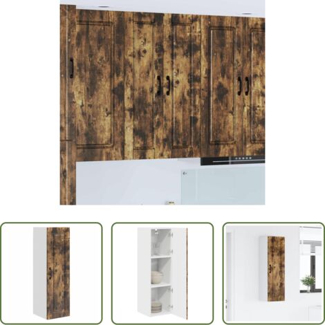 vidaXL Stoccaggio in legno -  Mobile da cucina Rovere fumé 30 x 31 x 100 cm Legno multistrato