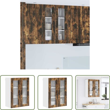 vidaXL Stoccaggio in legno -  Mobile da cucina Rovere fumé 60 x 31 x 80 cm Legno multistrato