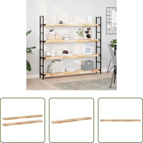 vidaXL Stoccaggio in parete -  Mensole da Parete 2 pz 160x20x4 cm Legno Acacia Non Trattato