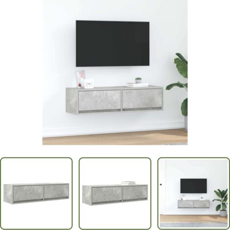 vidaXL Stoccaggio -  Mobile TV Grigio cemento 100 x 31 x 25.5 cm Legno multistrato