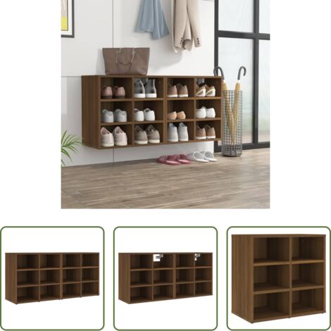 vidaXL Stoccaggio scarpe -  Scarpiere 2 pz Rovere Marrone 52,5x30x50 cm