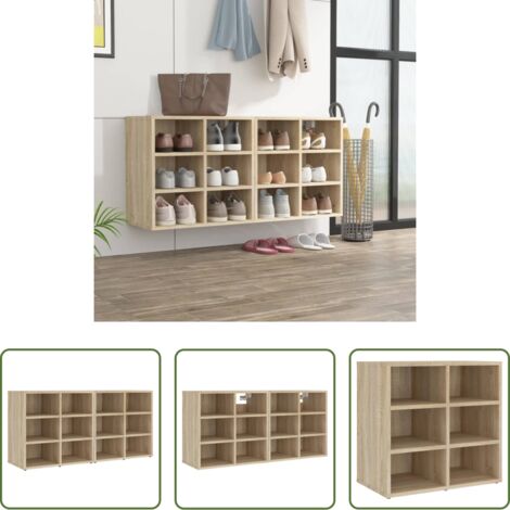 vidaXL Stoccaggio scarpe -  Scarpiere 2 pz Rovere Sonoma 52,5x30x50 cm