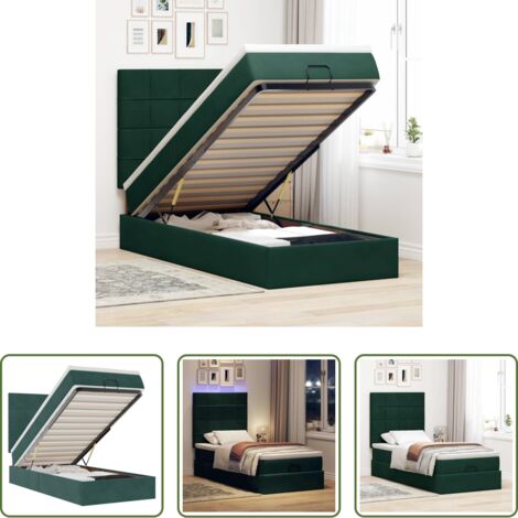 vidaXL Stoccaggio sotto il letto -  Struttura Letto Pouf con Materassi 100x200 cm Velluto
