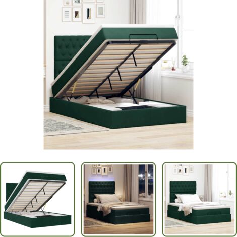 vidaXL Stoccaggio sotto il letto -  Struttura Letto Pouf con Materassi 120x200 cm Velluto