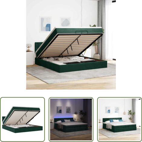 vidaXL Stoccaggio sotto il letto -  Struttura Letto Pouf con Materassi 200x200 cm Velluto