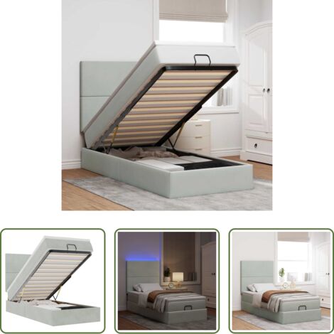 vidaXL Stoccaggio sotto il letto -  Struttura Letto Pouf con Materassi 80x200 cm in Velluto