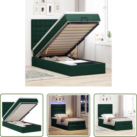 vidaXL Stoccaggio sotto il letto -  Struttura Letto Pouf con Materassi 90x190 cm in Velluto