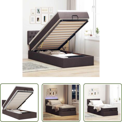 vidaXL Stoccaggio sotto il letto -  Struttura Letto Pouf con Materasso 80x200 cm in Tessuto